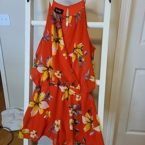 Orange flower romper